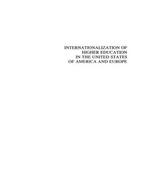 cover image of Internationalization of Higher Education in the United States of America and Europe